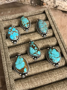 The Louella Adjustable Rings-Rings-Calli Co., Turquoise and Silver Jewelry, Native American Handmade, Zuni Tribe, Navajo Tribe, Brock Texas