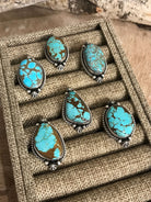 The Louella Adjustable Rings-Rings-Calli Co., Turquoise and Silver Jewelry, Native American Handmade, Zuni Tribe, Navajo Tribe, Brock Texas