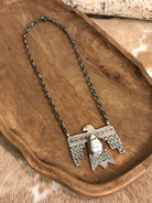 The Tahoka Thunderbird Necklace, 6-Necklaces-Calli Co., Turquoise and Silver Jewelry, Native American Handmade, Zuni Tribe, Navajo Tribe, Brock Texas