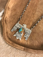 The Tahoka Thunderbird Necklace, 7-Necklaces-Calli Co., Turquoise and Silver Jewelry, Native American Handmade, Zuni Tribe, Navajo Tribe, Brock Texas