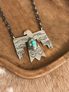 The Tahoka Thunderbird Necklace, 9-Necklaces-Calli Co., Turquoise and Silver Jewelry, Native American Handmade, Zuni Tribe, Navajo Tribe, Brock Texas