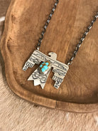 The Tahoka Thunderbird Necklace, 9-Necklaces-Calli Co., Turquoise and Silver Jewelry, Native American Handmade, Zuni Tribe, Navajo Tribe, Brock Texas