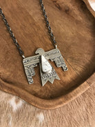 The Tahoka Thunderbird Necklace, 10-Necklaces-Calli Co., Turquoise and Silver Jewelry, Native American Handmade, Zuni Tribe, Navajo Tribe, Brock Texas