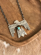 The Tahoka Thunderbird Necklace, 12-Necklaces-Calli Co., Turquoise and Silver Jewelry, Native American Handmade, Zuni Tribe, Navajo Tribe, Brock Texas