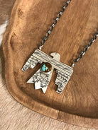 The Tahoka Thunderbird Necklace, 12-Necklaces-Calli Co., Turquoise and Silver Jewelry, Native American Handmade, Zuni Tribe, Navajo Tribe, Brock Texas