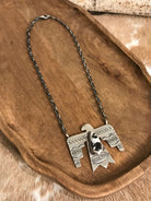 The Tahoka Thunderbird Necklace, 13-Necklaces-Calli Co., Turquoise and Silver Jewelry, Native American Handmade, Zuni Tribe, Navajo Tribe, Brock Texas
