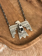 The Tahoka Thunderbird Necklace, 13-Necklaces-Calli Co., Turquoise and Silver Jewelry, Native American Handmade, Zuni Tribe, Navajo Tribe, Brock Texas
