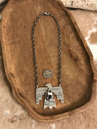 The Tahoka Thunderbird Necklace, 13-Necklaces-Calli Co., Turquoise and Silver Jewelry, Native American Handmade, Zuni Tribe, Navajo Tribe, Brock Texas
