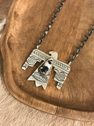 The Tahoka Thunderbird Necklace, 13-Necklaces-Calli Co., Turquoise and Silver Jewelry, Native American Handmade, Zuni Tribe, Navajo Tribe, Brock Texas