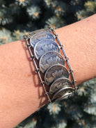 The Delaney Coin Link Bracelets-Bracelets & Cuffs-Calli Co., Turquoise and Silver Jewelry, Native American Handmade, Zuni Tribe, Navajo Tribe, Brock Texas