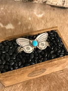 The Turquoise Butterfly Cuff, 2-Bracelets & Cuffs-Calli Co., Turquoise and Silver Jewelry, Native American Handmade, Zuni Tribe, Navajo Tribe, Brock Texas