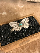 The Turquoise Butterfly Cuff, 3-Bracelets & Cuffs-Calli Co., Turquoise and Silver Jewelry, Native American Handmade, Zuni Tribe, Navajo Tribe, Brock Texas