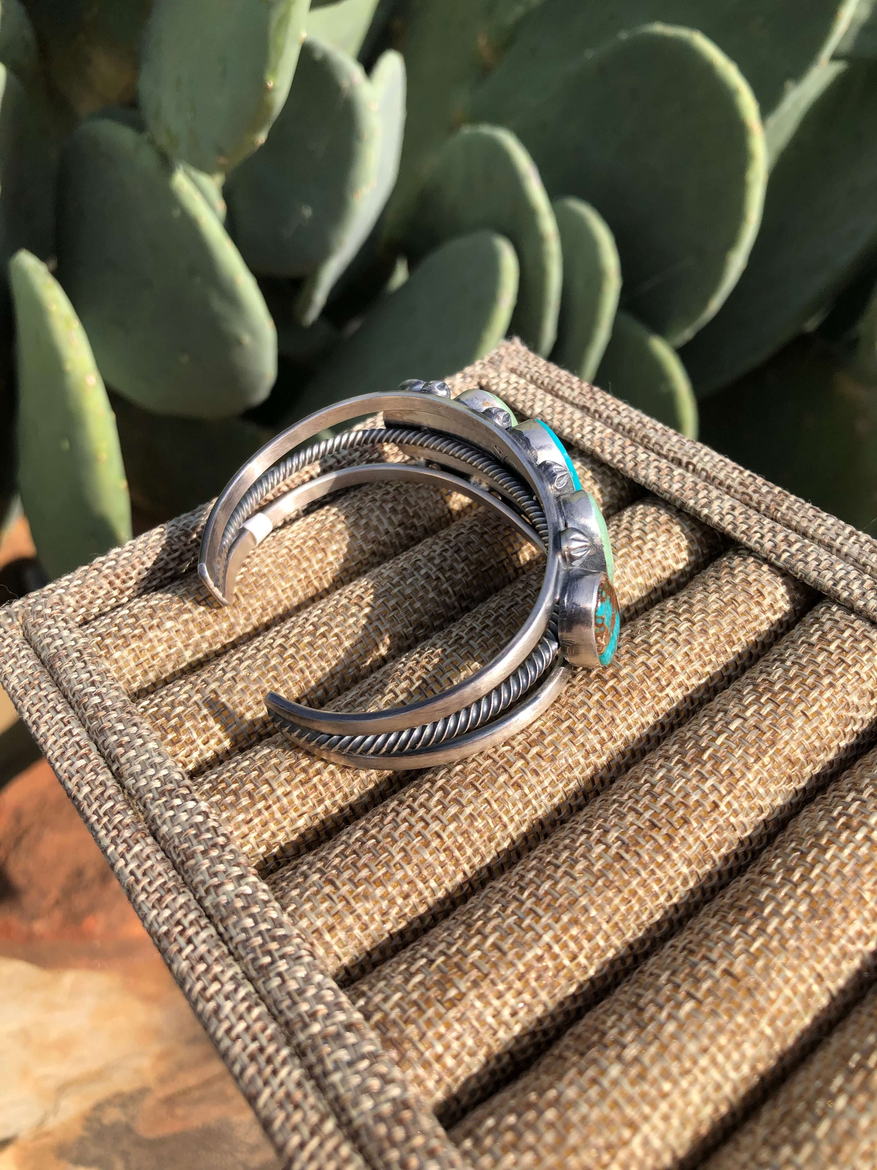 The Eden Cuff-Bracelets & Cuffs-Calli Co., Turquoise and Silver Jewelry, Native American Handmade, Zuni Tribe, Navajo Tribe, Brock Texas