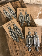The Waynoka Stamped Earrings-Earrings-Calli Co., Turquoise and Silver Jewelry, Native American Handmade, Zuni Tribe, Navajo Tribe, Brock Texas