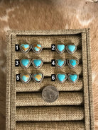 The Paonia Heart Studs-Earrings-Calli Co., Turquoise and Silver Jewelry, Native American Handmade, Zuni Tribe, Navajo Tribe, Brock Texas