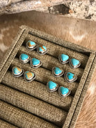 The Paonia Heart Studs-Earrings-Calli Co., Turquoise and Silver Jewelry, Native American Handmade, Zuni Tribe, Navajo Tribe, Brock Texas