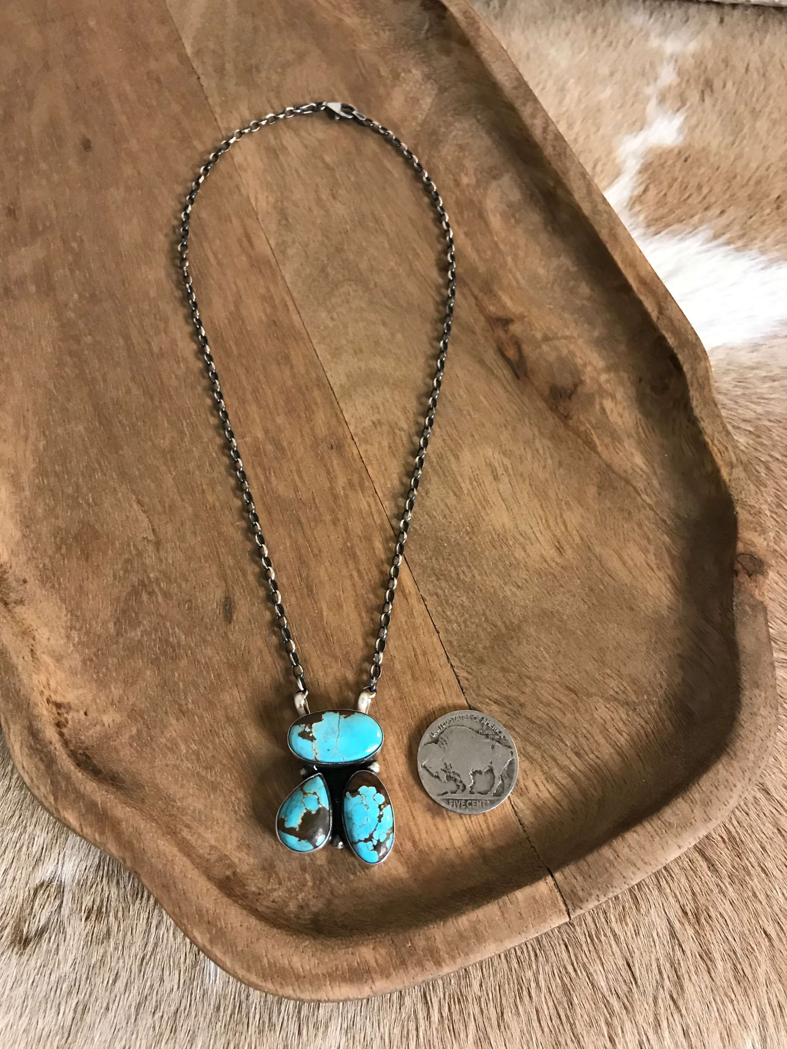The Tempe Necklace, 15-Necklaces-Calli Co., Turquoise and Silver Jewelry, Native American Handmade, Zuni Tribe, Navajo Tribe, Brock Texas