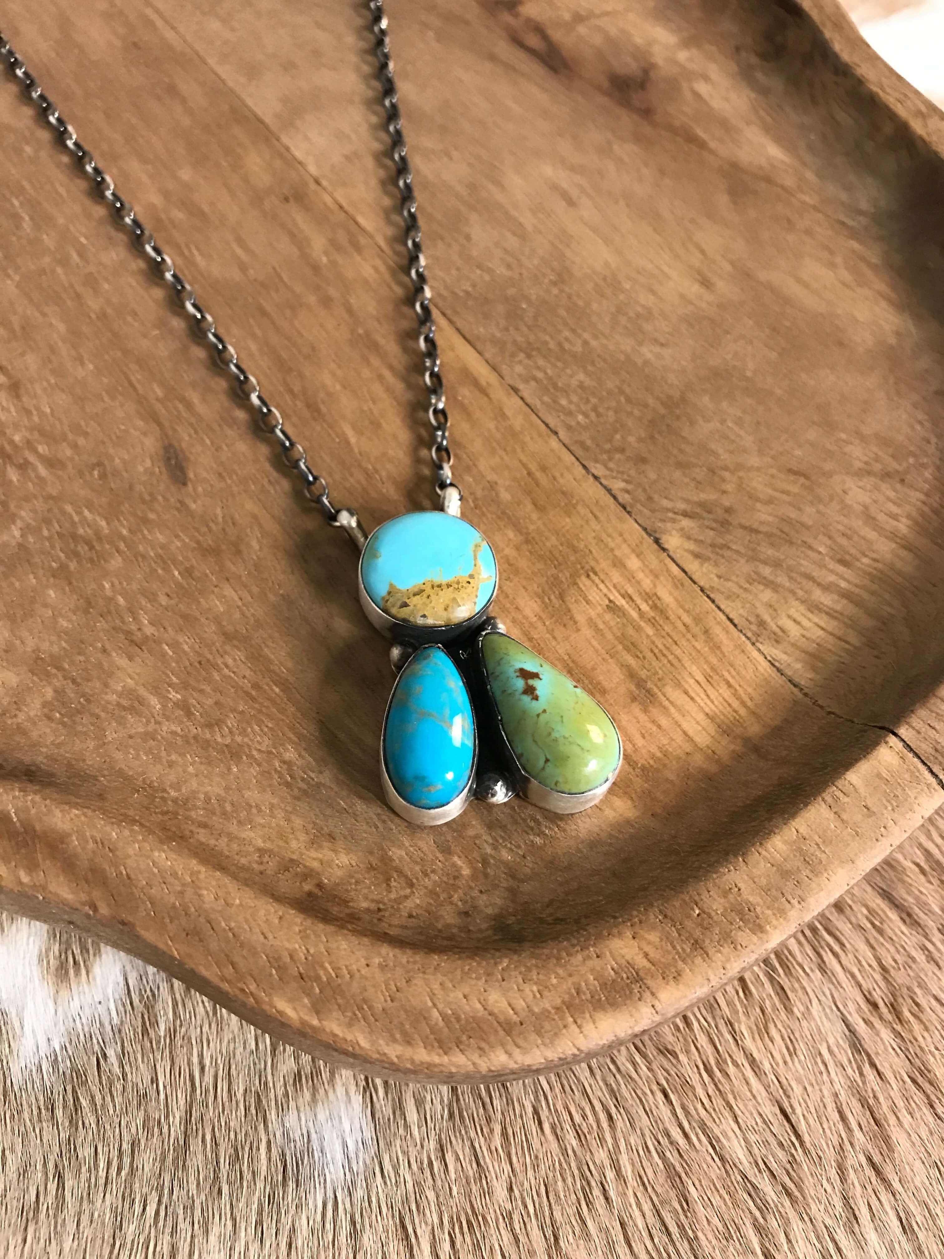 The Tempe Necklace, 16-Necklaces-Calli Co., Turquoise and Silver Jewelry, Native American Handmade, Zuni Tribe, Navajo Tribe, Brock Texas