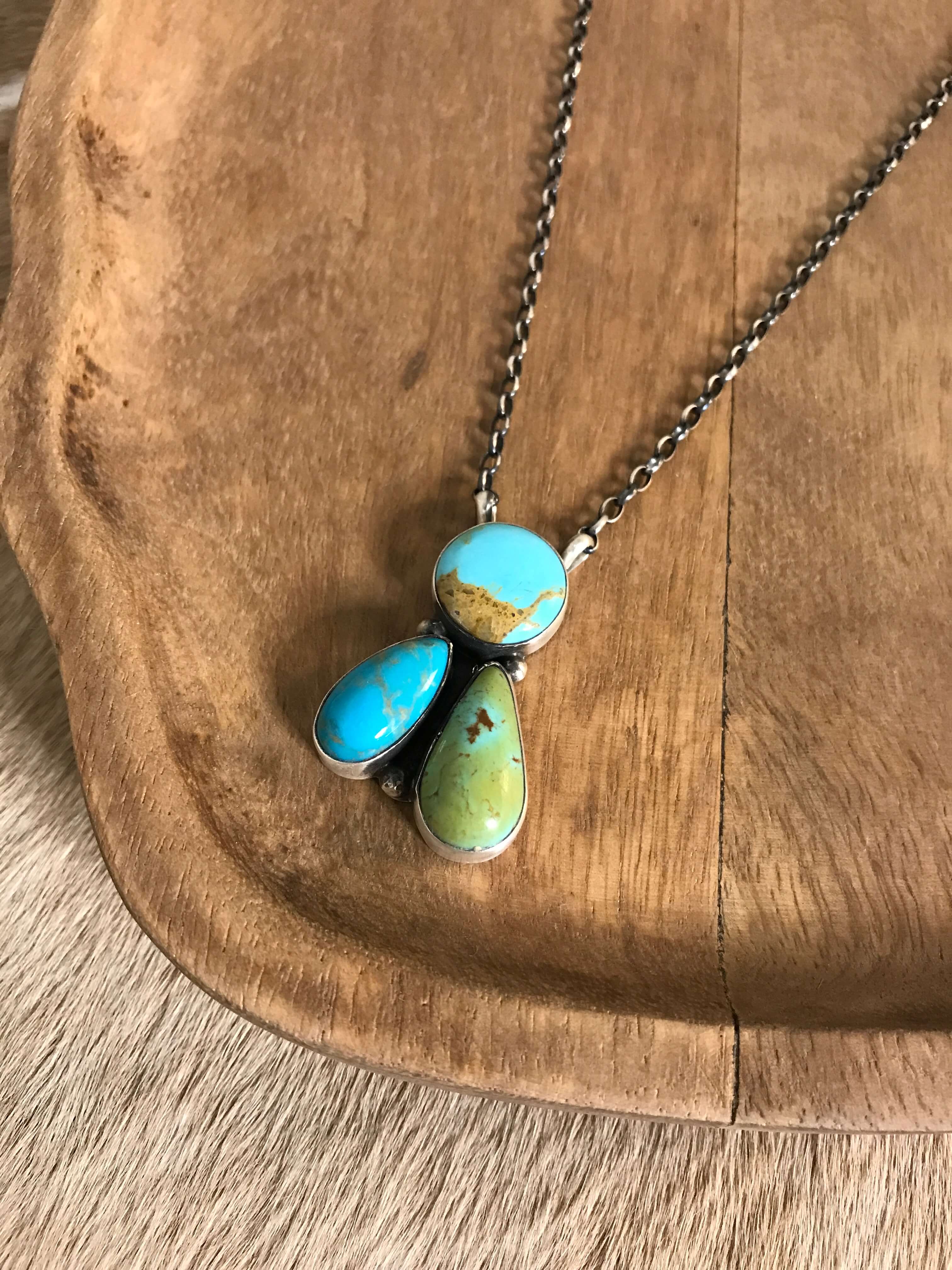 The Tempe Necklace, 16-Necklaces-Calli Co., Turquoise and Silver Jewelry, Native American Handmade, Zuni Tribe, Navajo Tribe, Brock Texas