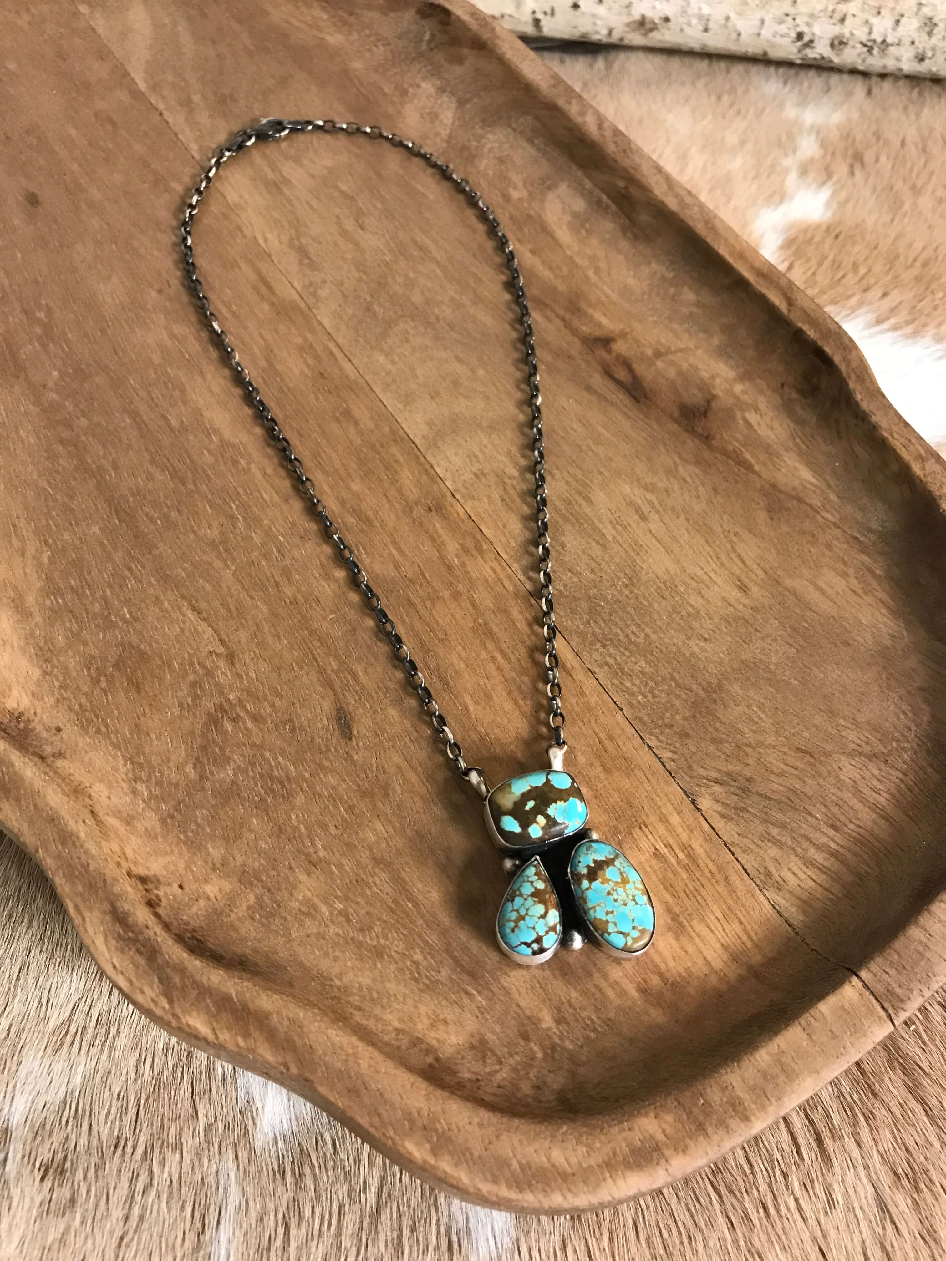 The Tempe Necklace, 18-Necklaces-Calli Co., Turquoise and Silver Jewelry, Native American Handmade, Zuni Tribe, Navajo Tribe, Brock Texas