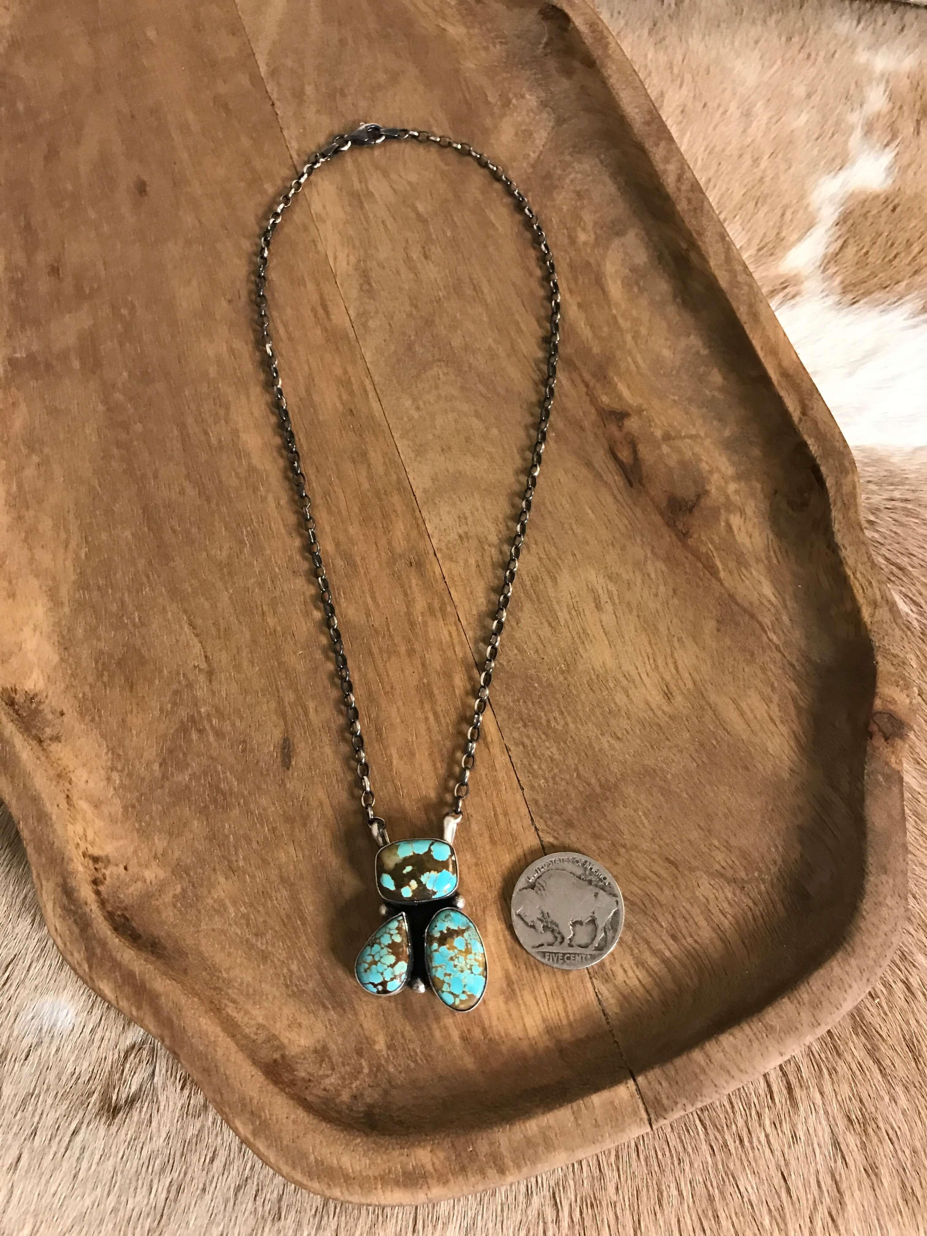 The Tempe Necklace, 18-Necklaces-Calli Co., Turquoise and Silver Jewelry, Native American Handmade, Zuni Tribe, Navajo Tribe, Brock Texas