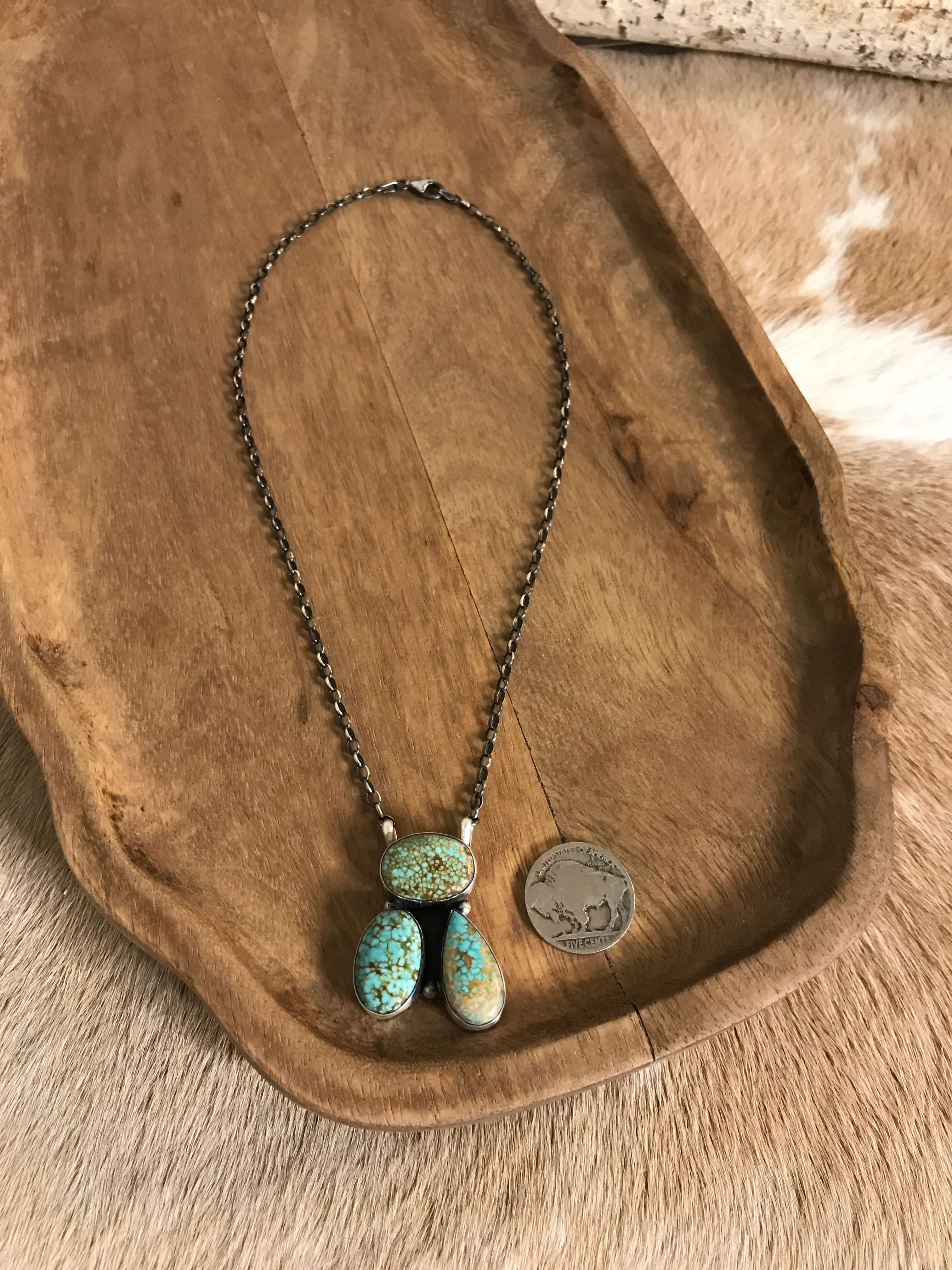 The Tempe Necklace, 22-Necklaces-Calli Co., Turquoise and Silver Jewelry, Native American Handmade, Zuni Tribe, Navajo Tribe, Brock Texas