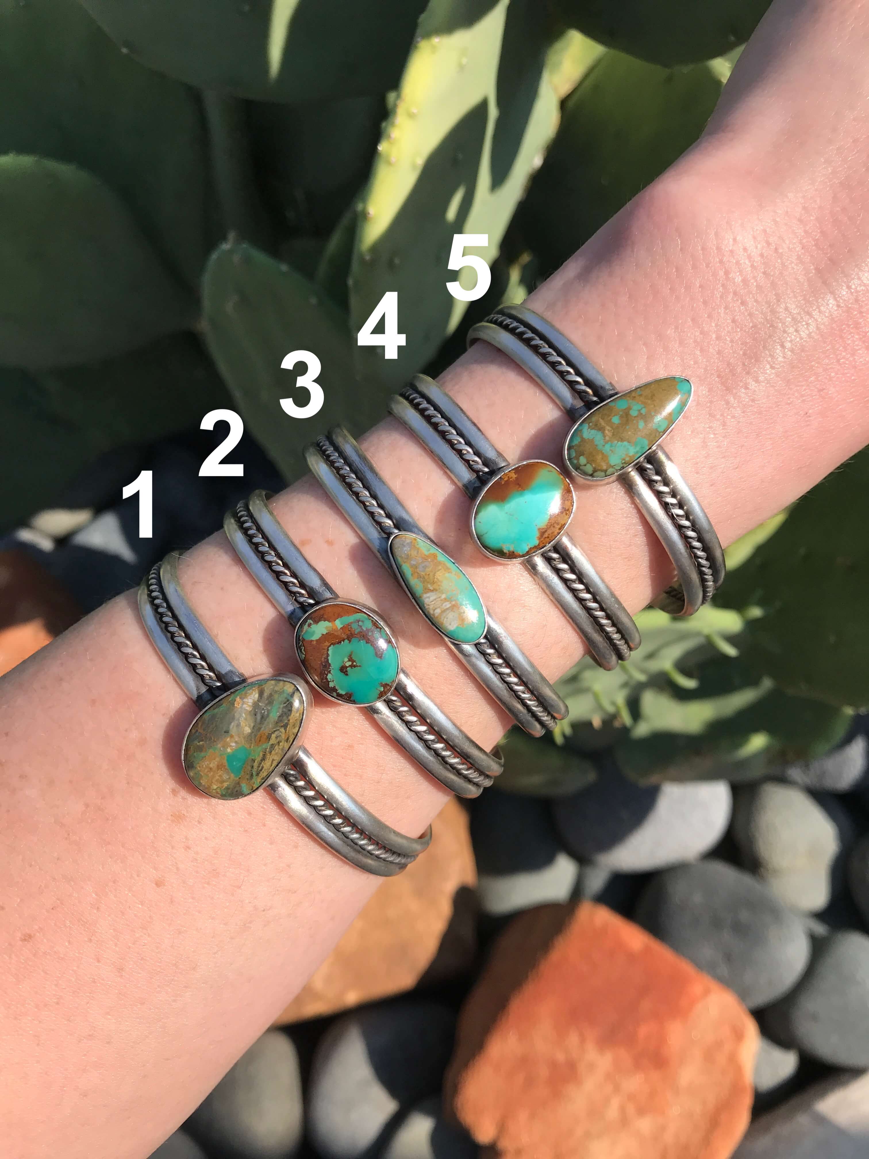 The Jarrell Cuffs-Bracelets & Cuffs-Calli Co., Turquoise and Silver Jewelry, Native American Handmade, Zuni Tribe, Navajo Tribe, Brock Texas