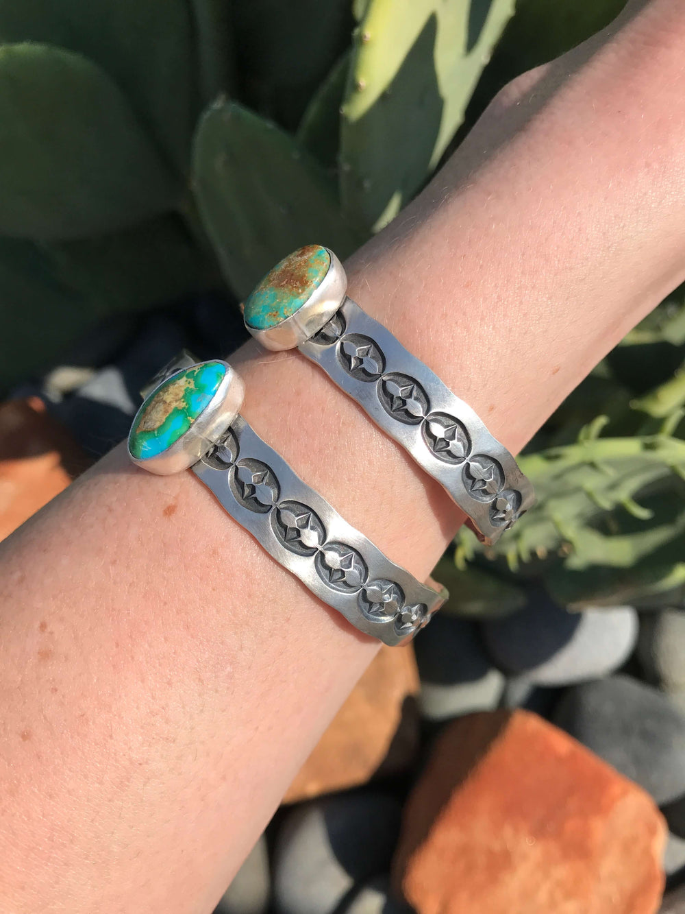 The Cameron Cuffs-Bracelets & Cuffs-Calli Co., Turquoise and Silver Jewelry, Native American Handmade, Zuni Tribe, Navajo Tribe, Brock Texas