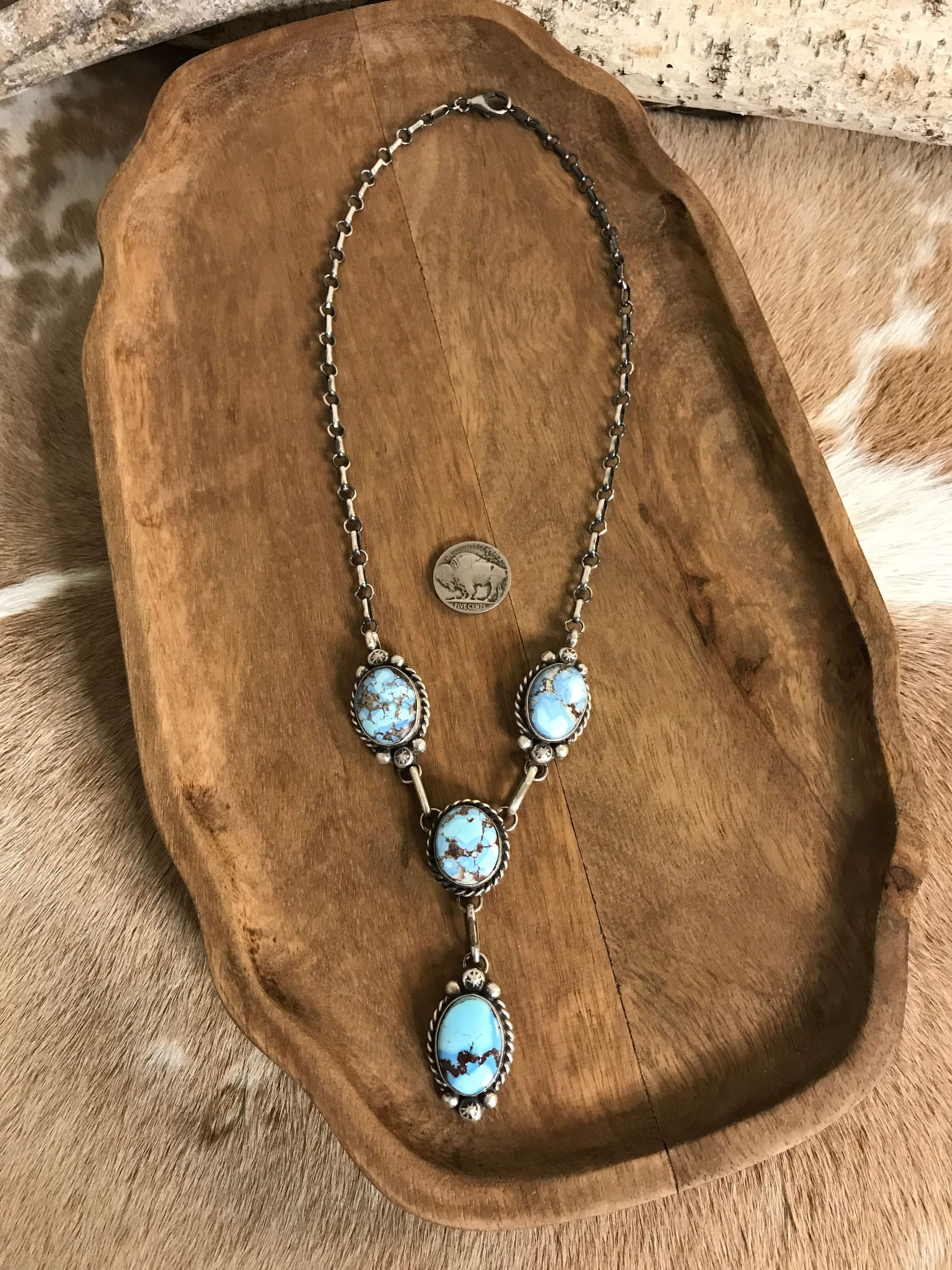 The Copeland Lariat Necklace Set, 12-Necklaces-Calli Co., Turquoise and Silver Jewelry, Native American Handmade, Zuni Tribe, Navajo Tribe, Brock Texas