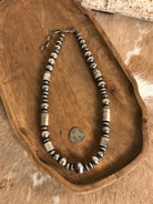 The Picabo Navajo Pearl Necklace-Necklaces-Calli Co., Turquoise and Silver Jewelry, Native American Handmade, Zuni Tribe, Navajo Tribe, Brock Texas