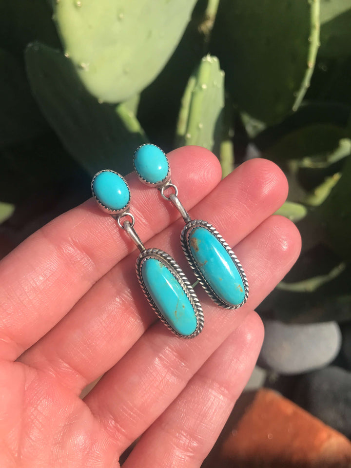 The Lodge Earrings, 8-Earrings-Calli Co., Turquoise and Silver Jewelry, Native American Handmade, Zuni Tribe, Navajo Tribe, Brock Texas
