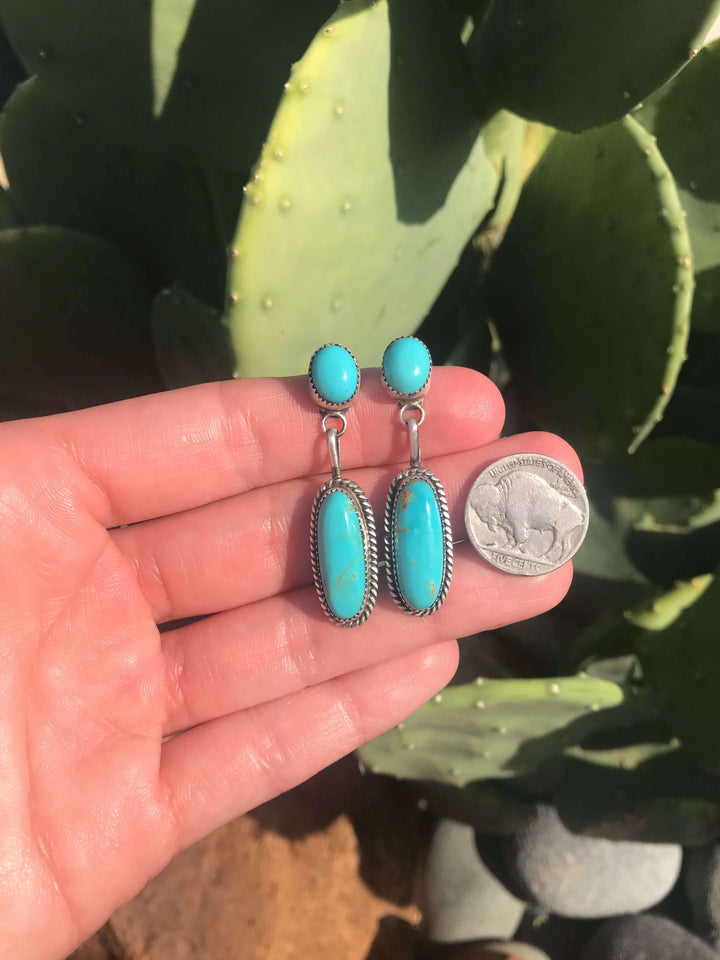 The Lodge Earrings, 8-Earrings-Calli Co., Turquoise and Silver Jewelry, Native American Handmade, Zuni Tribe, Navajo Tribe, Brock Texas