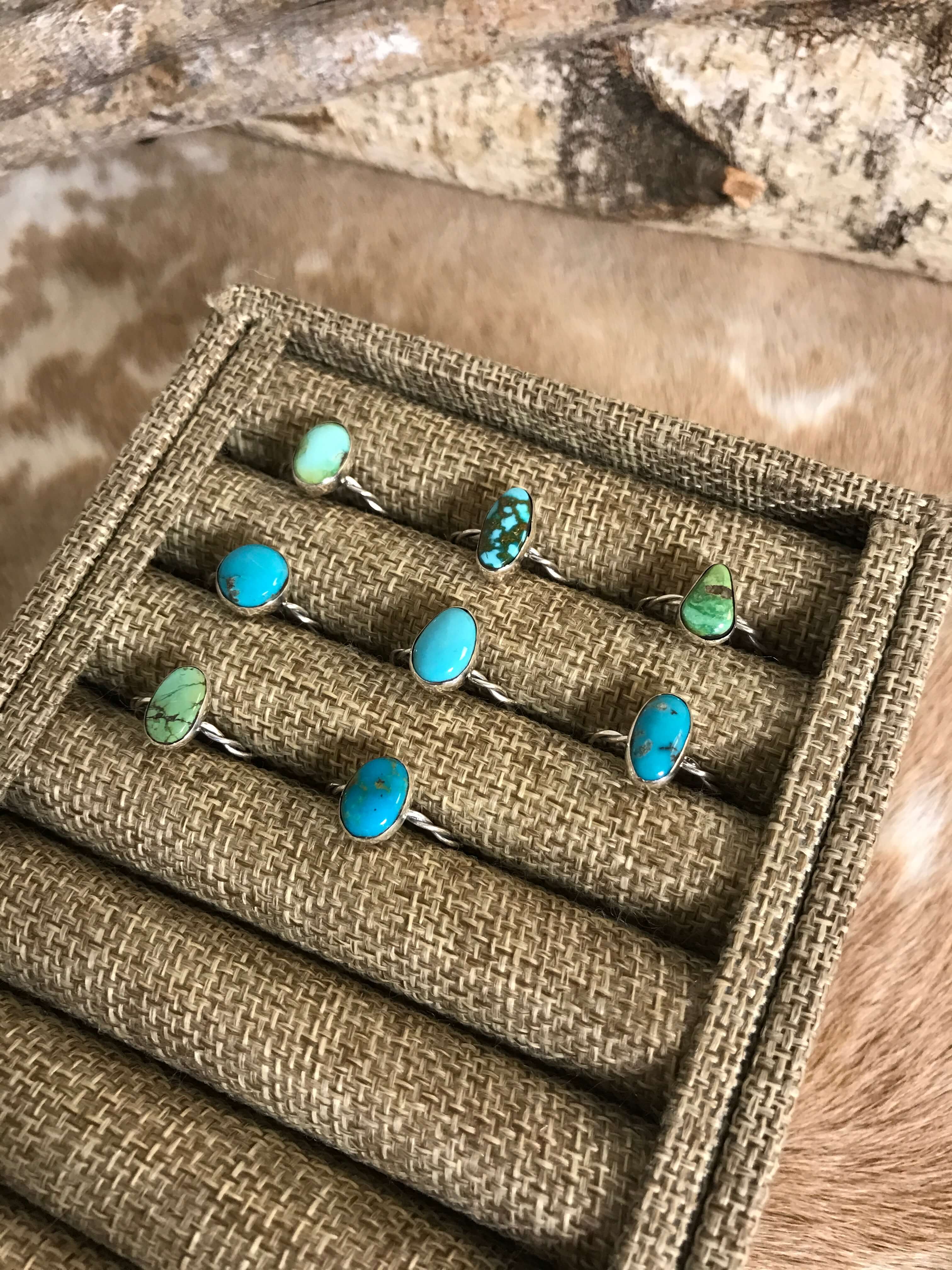 The Willowcreek Turquoise Rings-Rings-Calli Co., Turquoise and Silver Jewelry, Native American Handmade, Zuni Tribe, Navajo Tribe, Brock Texas