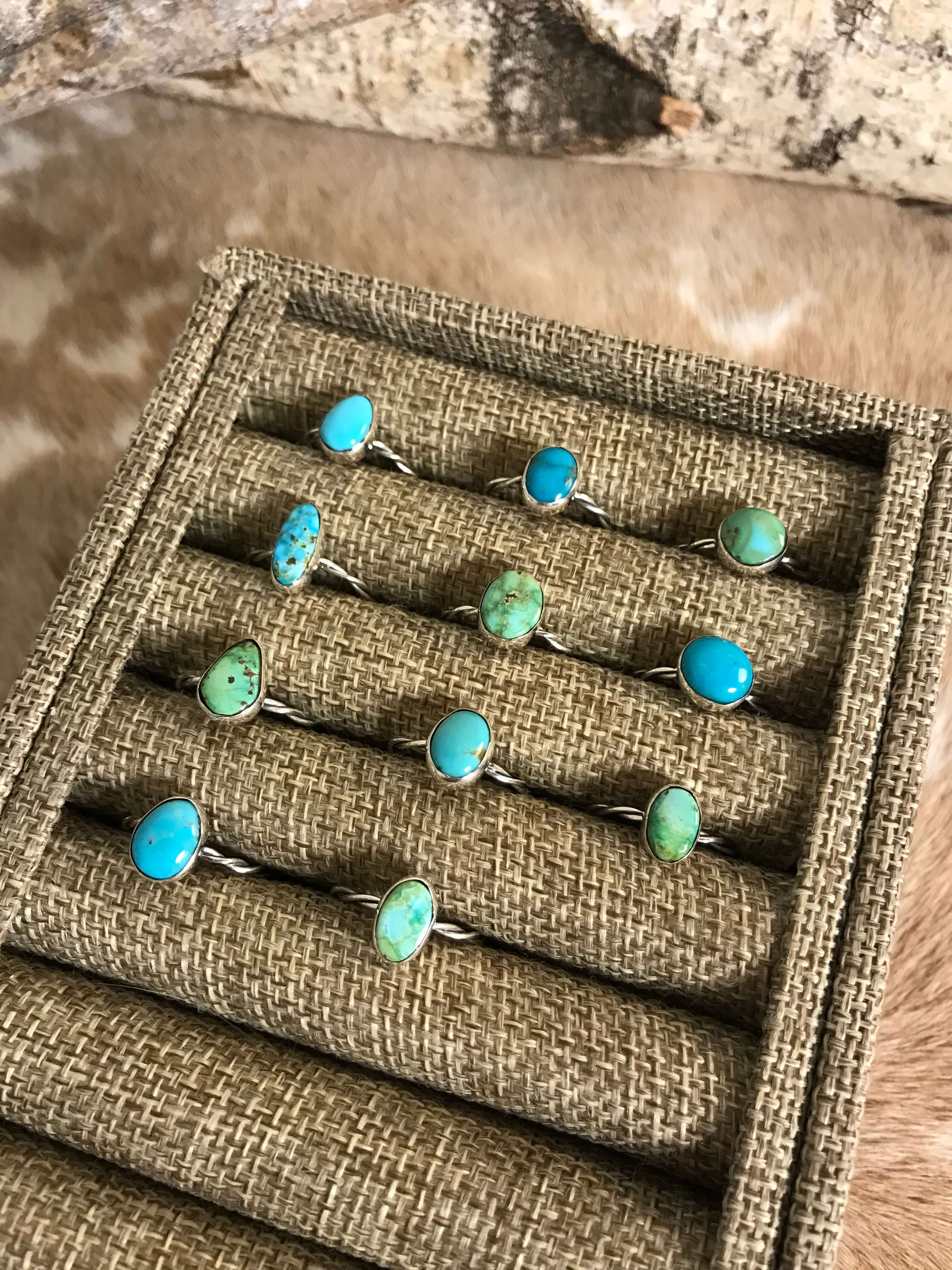 The Willowcreek Turquoise Rings-Rings-Calli Co., Turquoise and Silver Jewelry, Native American Handmade, Zuni Tribe, Navajo Tribe, Brock Texas