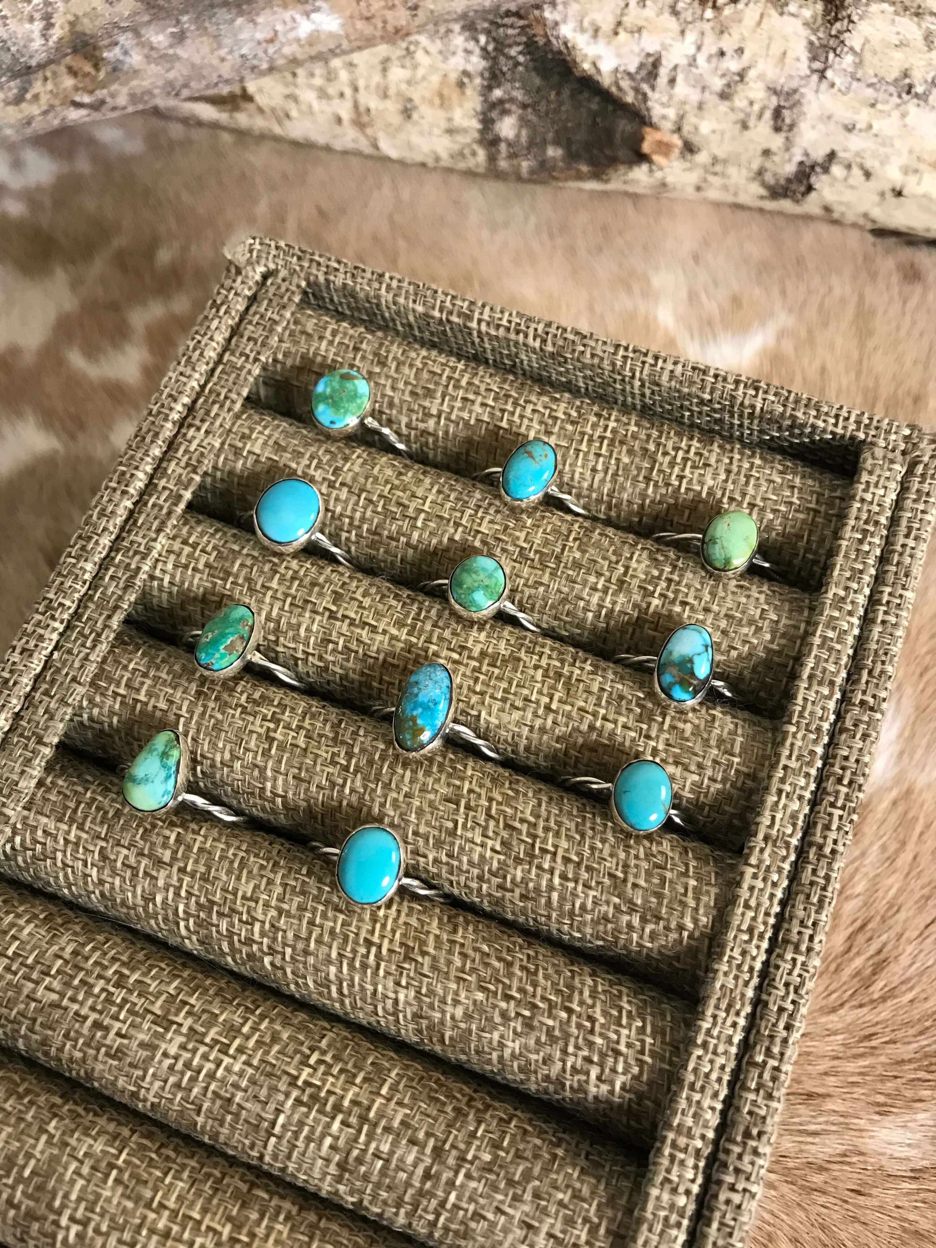 The Willowcreek Turquoise Rings-Rings-Calli Co., Turquoise and Silver Jewelry, Native American Handmade, Zuni Tribe, Navajo Tribe, Brock Texas