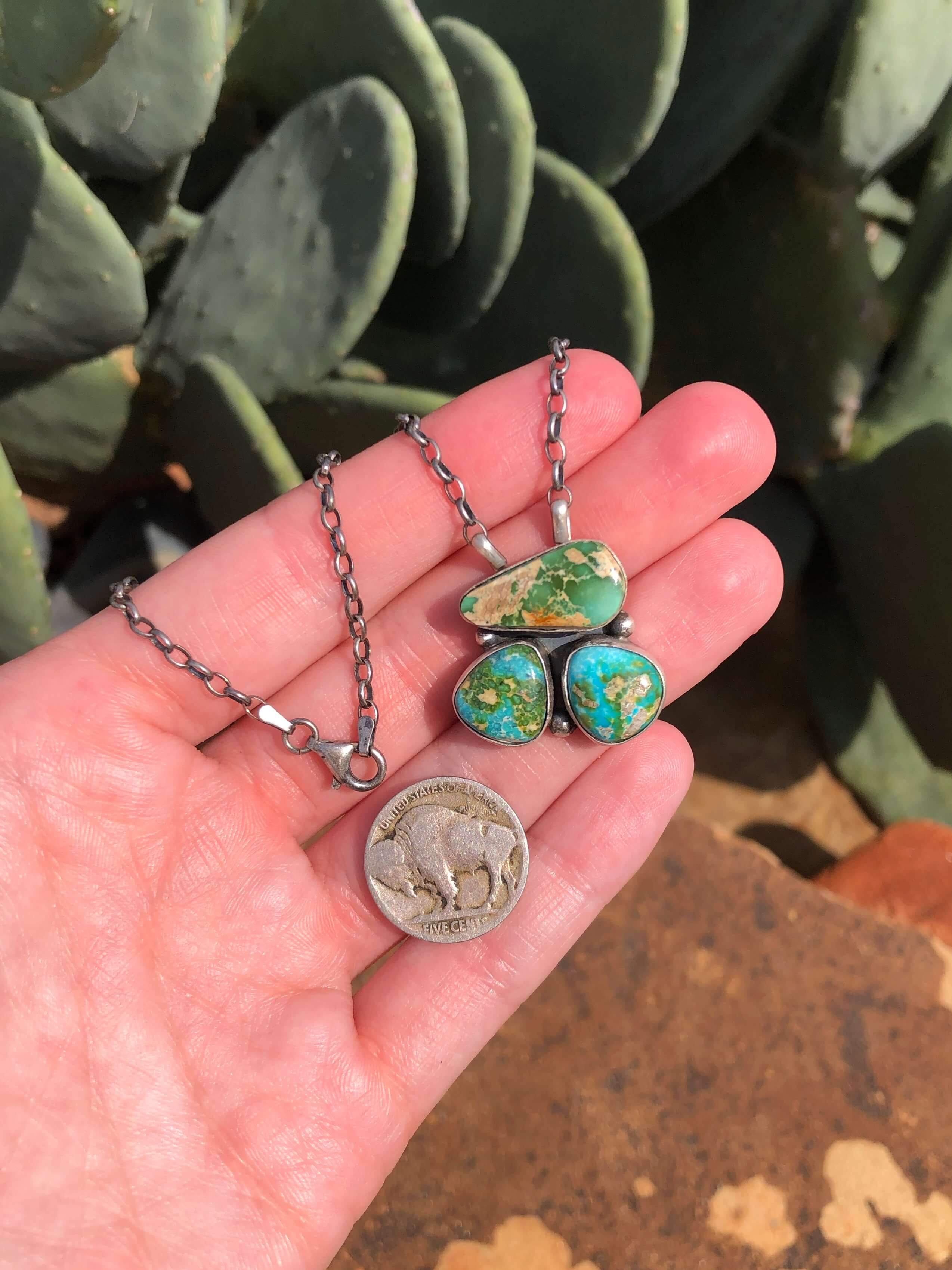 The Tempe Necklace, 10-Necklaces-Calli Co., Turquoise and Silver Jewelry, Native American Handmade, Zuni Tribe, Navajo Tribe, Brock Texas