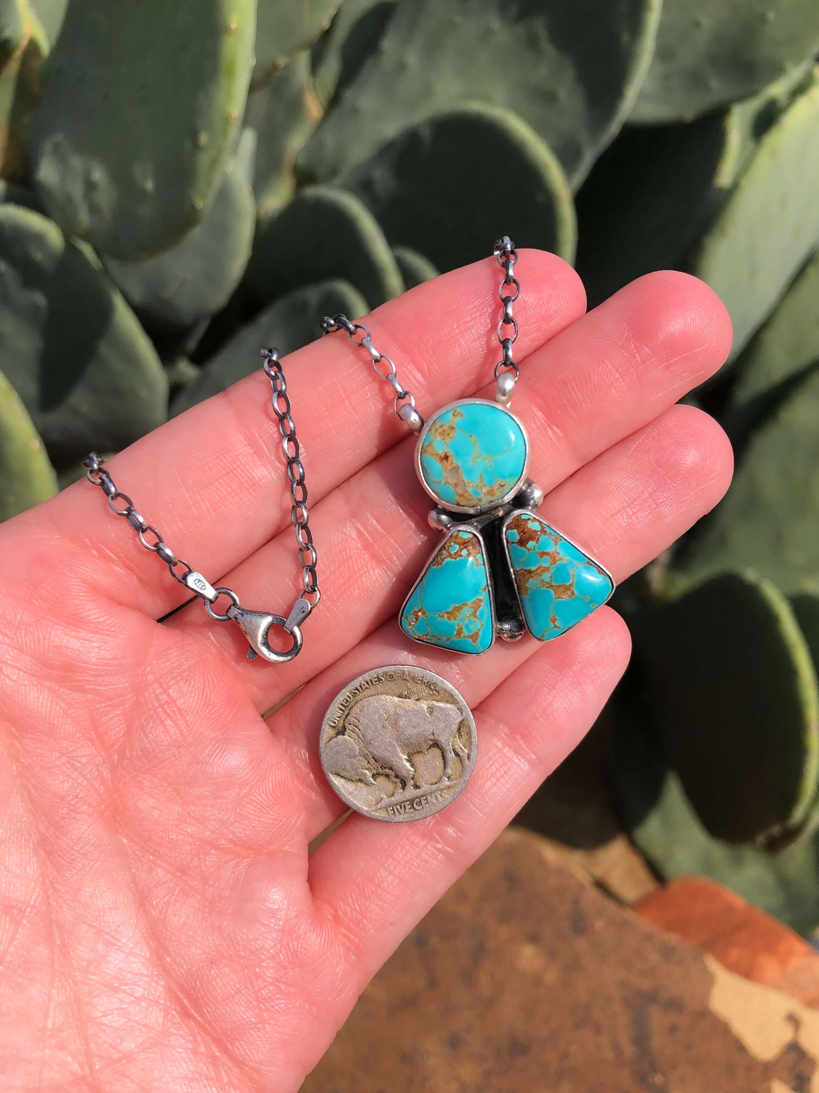 The Tempe Necklace, 12-Necklaces-Calli Co., Turquoise and Silver Jewelry, Native American Handmade, Zuni Tribe, Navajo Tribe, Brock Texas