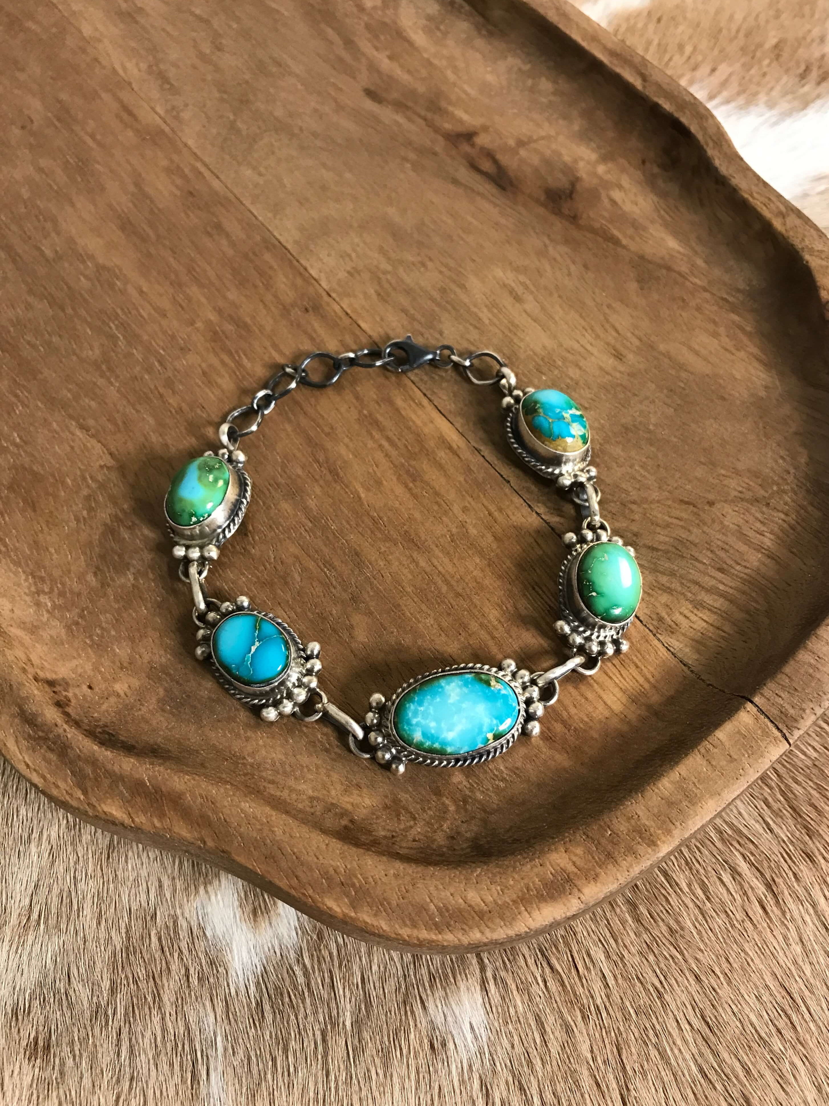 The Norland Link Bracelet, 3-Bracelets & Cuffs-Calli Co., Turquoise and Silver Jewelry, Native American Handmade, Zuni Tribe, Navajo Tribe, Brock Texas