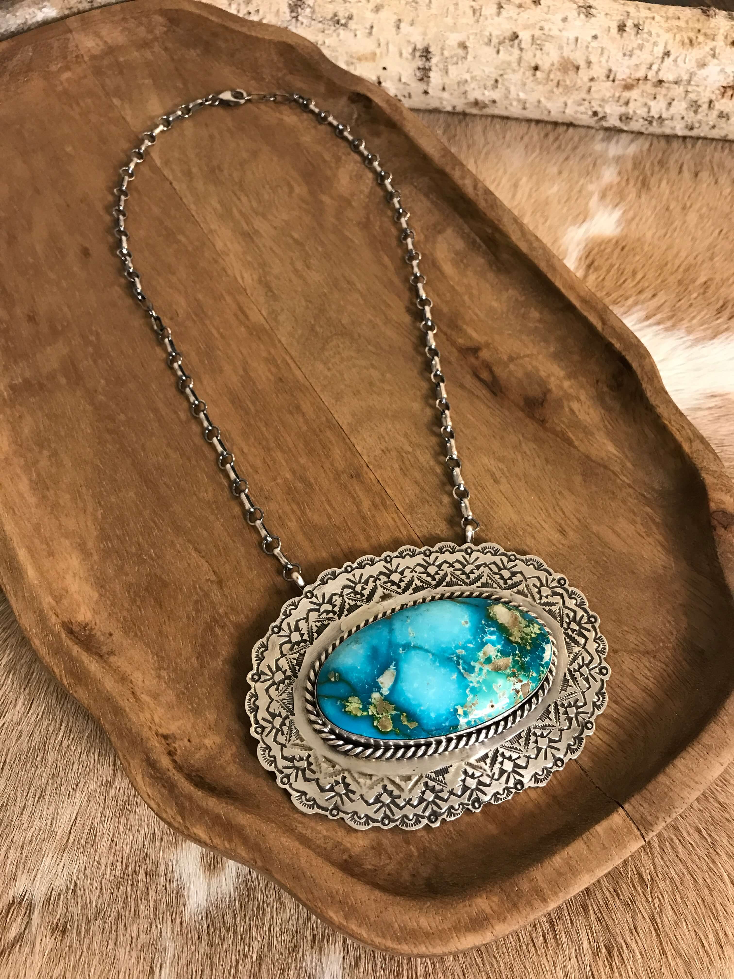 The Mirrormont Necklace, 2-Necklaces-Calli Co., Turquoise and Silver Jewelry, Native American Handmade, Zuni Tribe, Navajo Tribe, Brock Texas