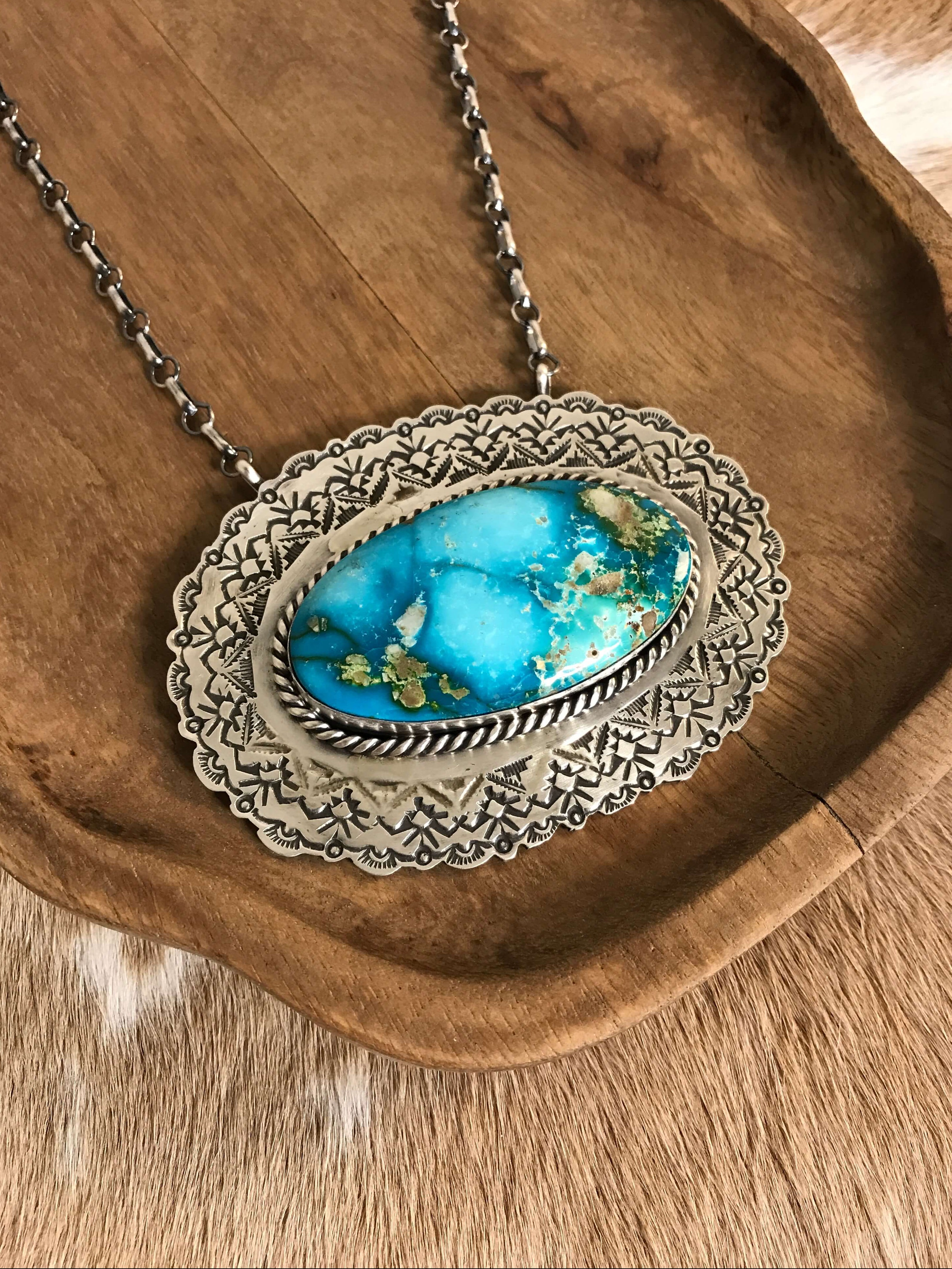 The Mirrormont Necklace, 2-Necklaces-Calli Co., Turquoise and Silver Jewelry, Native American Handmade, Zuni Tribe, Navajo Tribe, Brock Texas