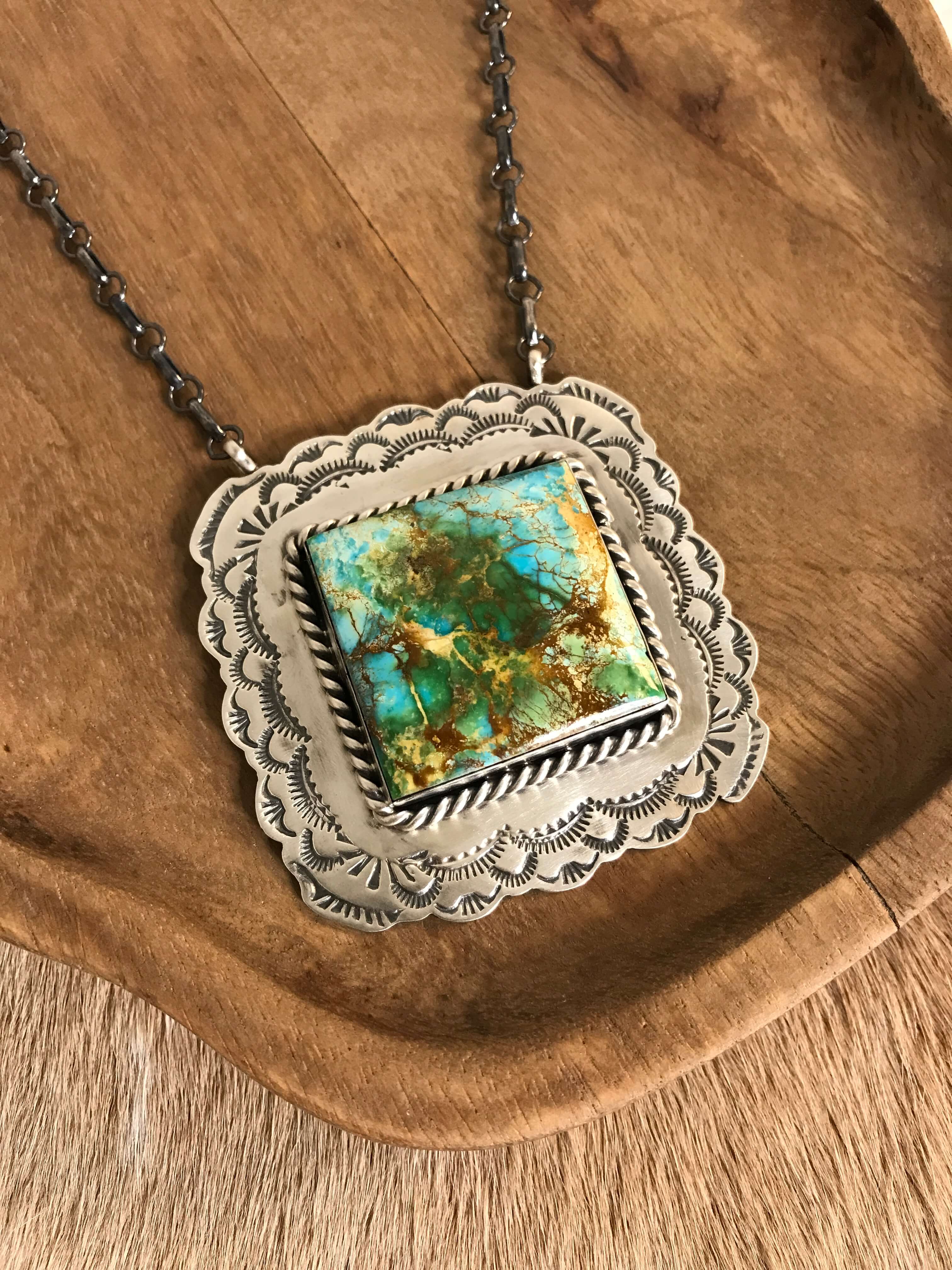 The Mirrormont Necklace, 4-Necklaces-Calli Co., Turquoise and Silver Jewelry, Native American Handmade, Zuni Tribe, Navajo Tribe, Brock Texas
