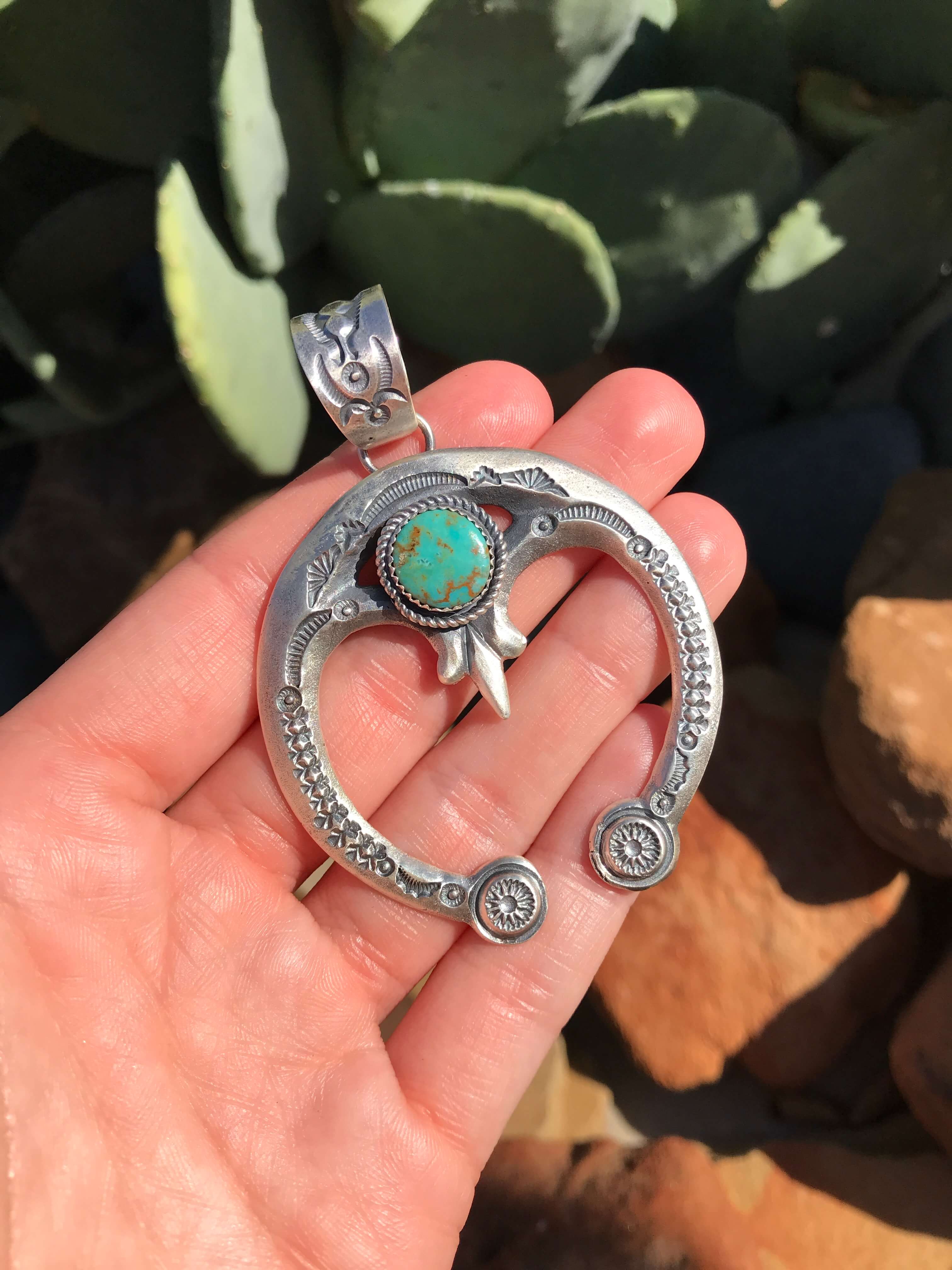 The Naja Pendant, 11-Pendants-Calli Co., Turquoise and Silver Jewelry, Native American Handmade, Zuni Tribe, Navajo Tribe, Brock Texas