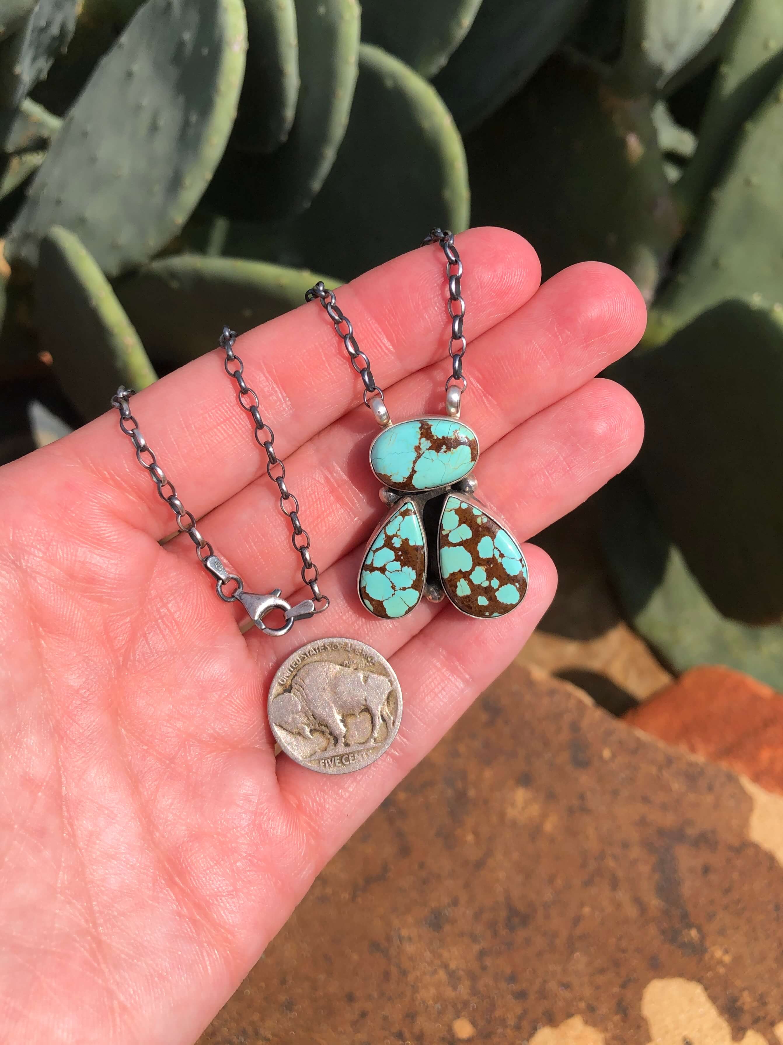 The Tempe Necklace, 17-Necklaces-Calli Co., Turquoise and Silver Jewelry, Native American Handmade, Zuni Tribe, Navajo Tribe, Brock Texas