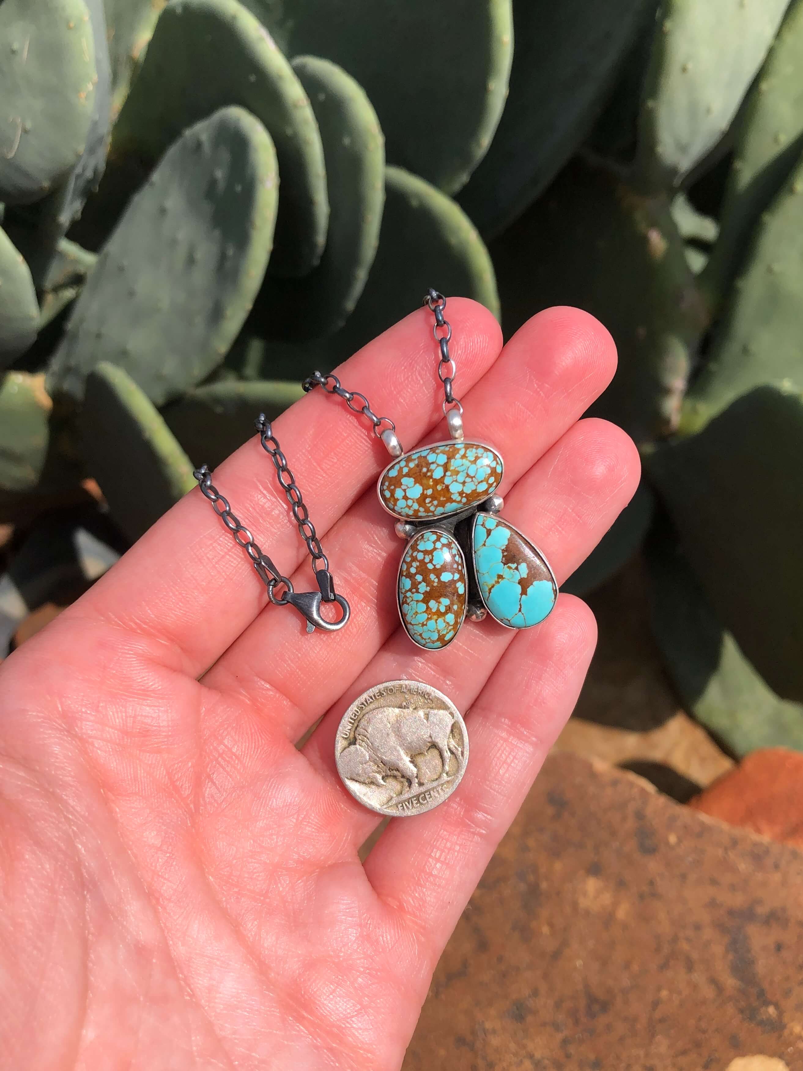 The Tempe Necklace, 18-Necklaces-Calli Co., Turquoise and Silver Jewelry, Native American Handmade, Zuni Tribe, Navajo Tribe, Brock Texas