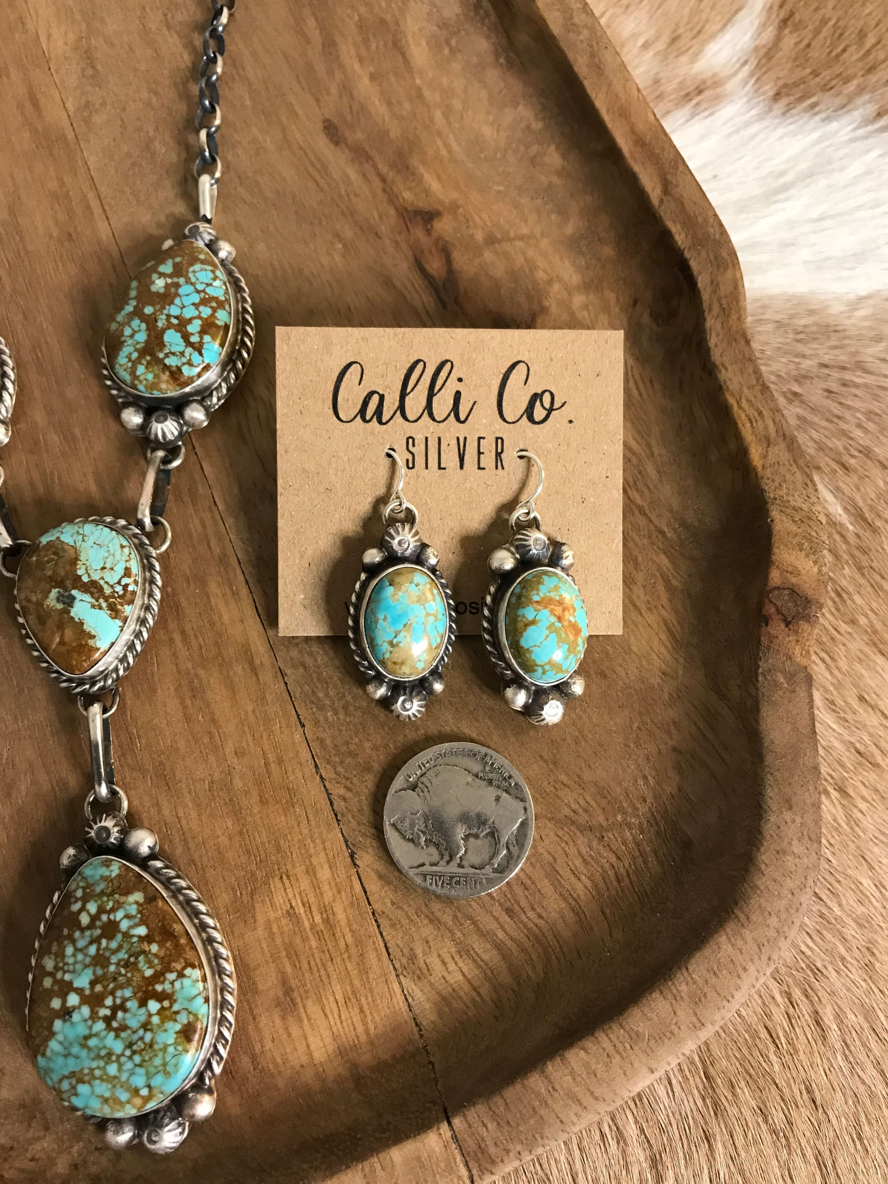 The Copeland Lariat Necklace Set, 17-Necklaces-Calli Co., Turquoise and Silver Jewelry, Native American Handmade, Zuni Tribe, Navajo Tribe, Brock Texas