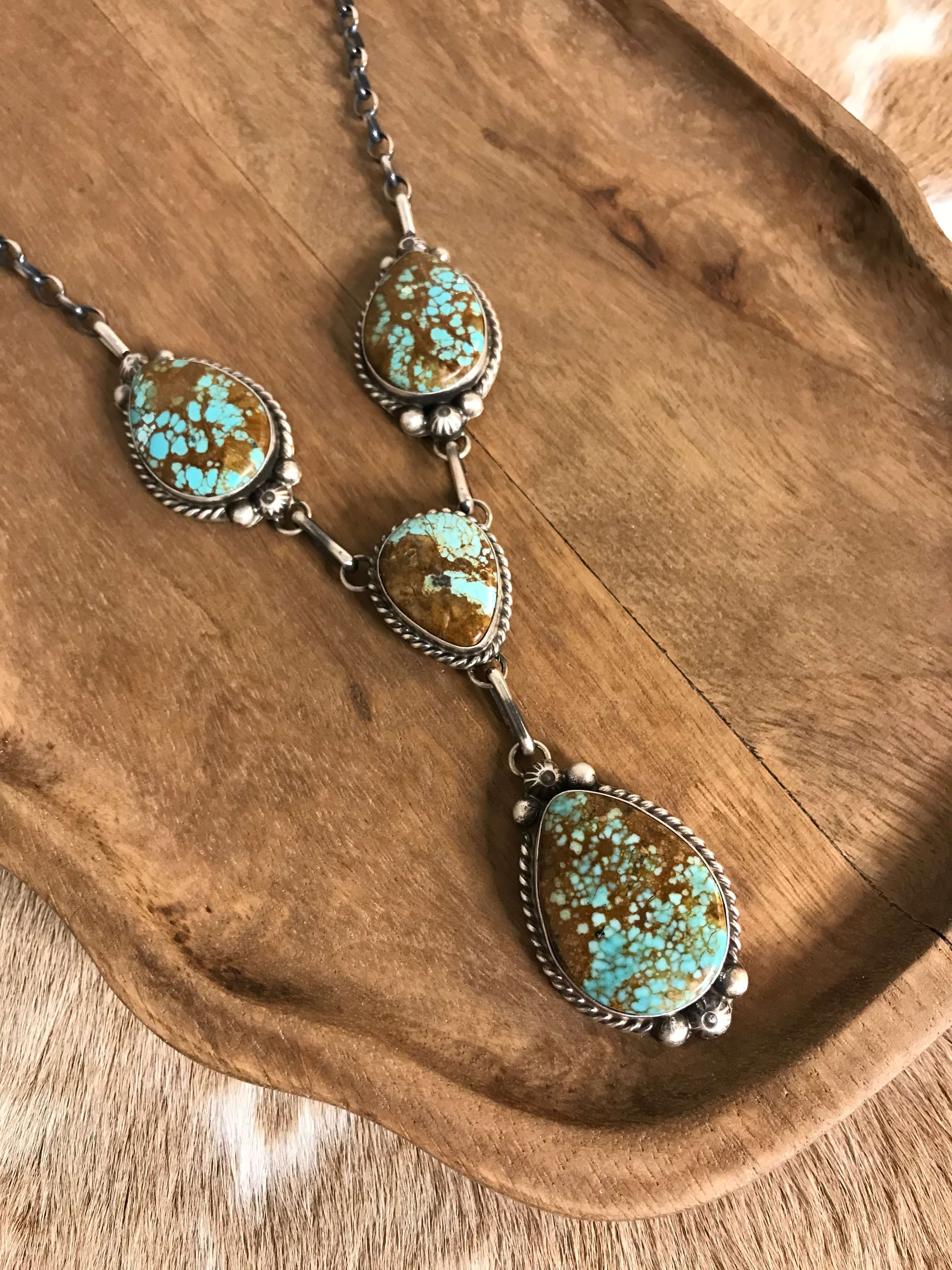 The Copeland Lariat Necklace Set, 17-Necklaces-Calli Co., Turquoise and Silver Jewelry, Native American Handmade, Zuni Tribe, Navajo Tribe, Brock Texas