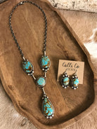 The Copeland Lariat Necklace Set, 18-Necklaces-Calli Co., Turquoise and Silver Jewelry, Native American Handmade, Zuni Tribe, Navajo Tribe, Brock Texas