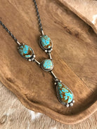 The Copeland Lariat Necklace Set, 18-Necklaces-Calli Co., Turquoise and Silver Jewelry, Native American Handmade, Zuni Tribe, Navajo Tribe, Brock Texas