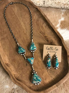 The Copeland Lariat Necklace Set, 19-Necklaces-Calli Co., Turquoise and Silver Jewelry, Native American Handmade, Zuni Tribe, Navajo Tribe, Brock Texas