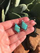 The Turquoise Studs, 2-Earrings-Calli Co., Turquoise and Silver Jewelry, Native American Handmade, Zuni Tribe, Navajo Tribe, Brock Texas